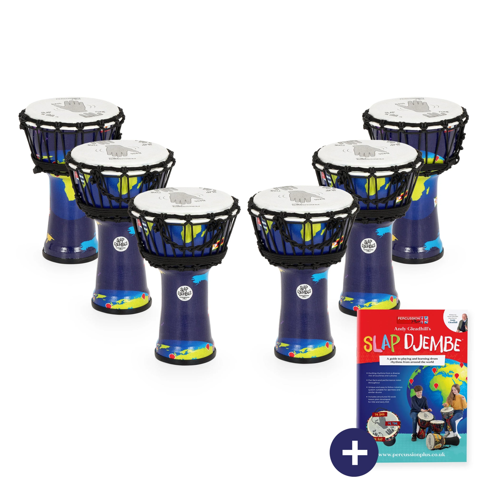 Percussion Plus World Slap Djembe 6 x 7" pack - rope tuned