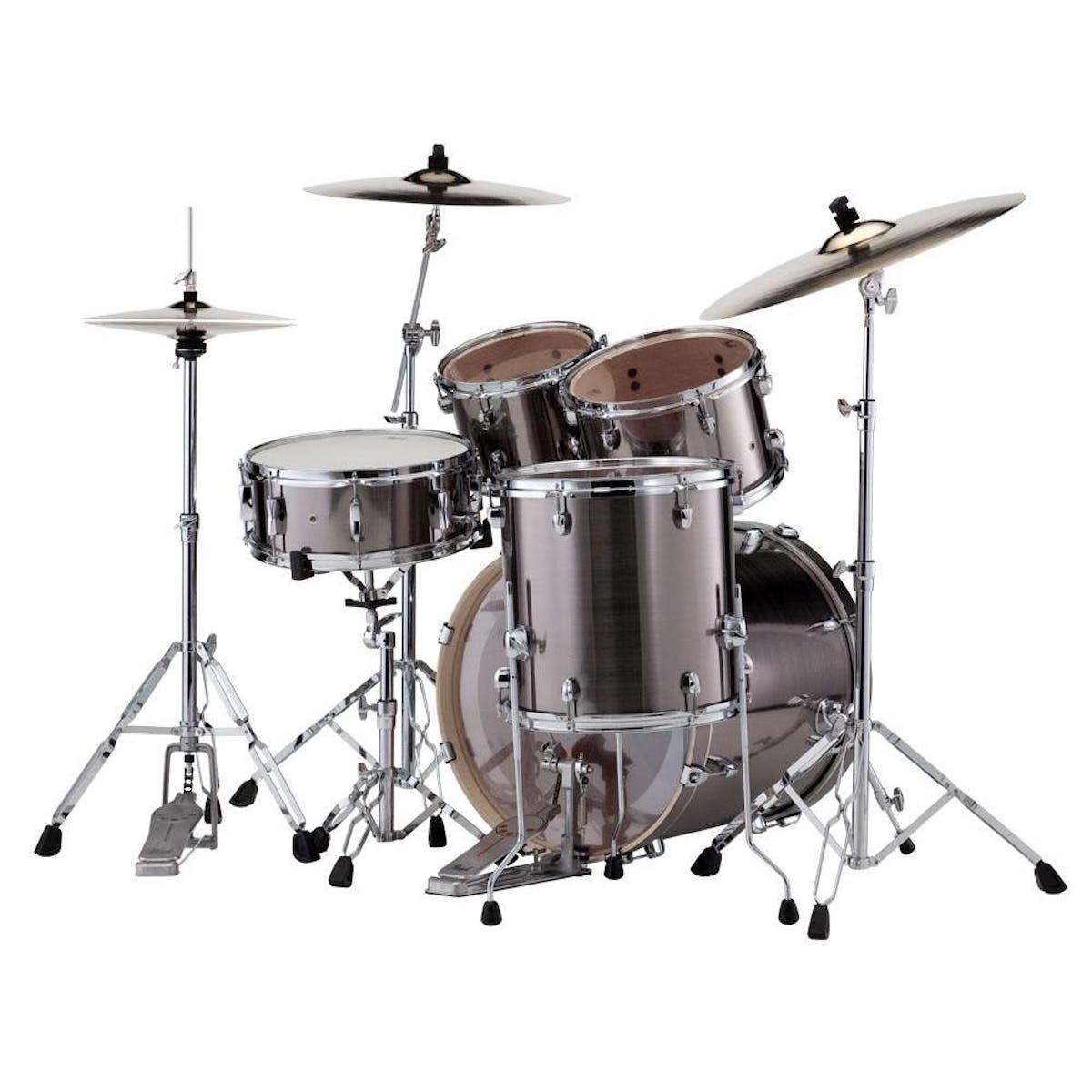 Pearl EXX Export Rock Drum Kit in Smokey Chrome with Cymbal Pack