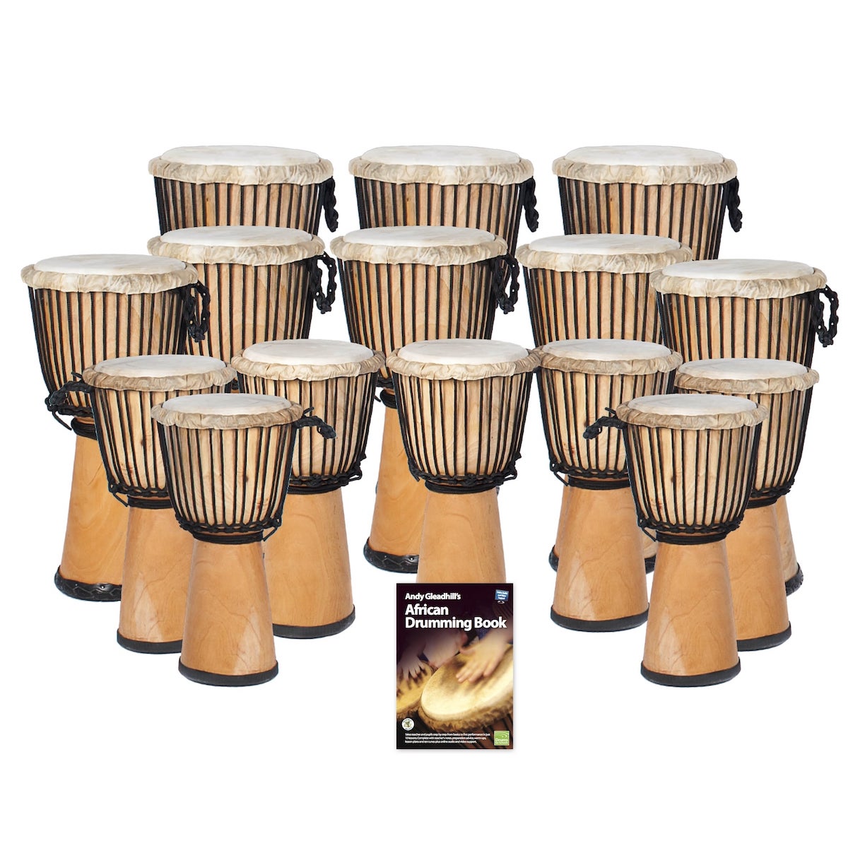 African Drumming 15 Djembe Drum Pack