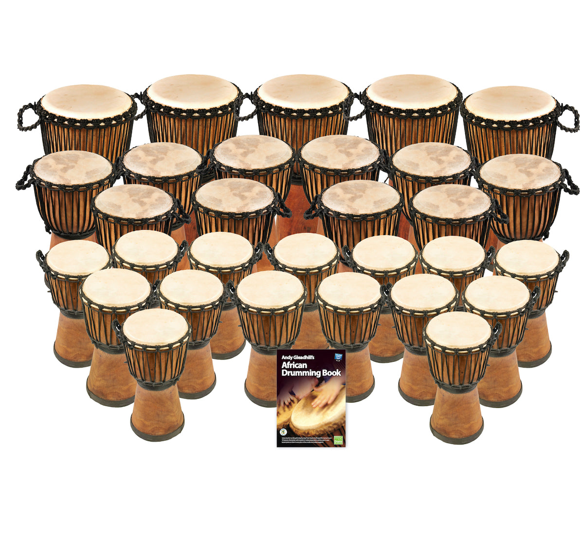 African Drumming – Primary – 30 Wide Top Djembe Drum Pack