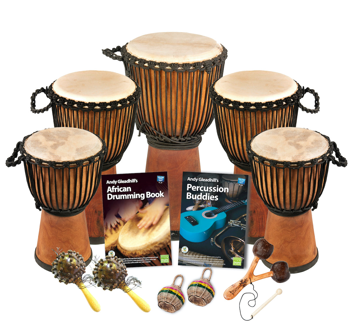 African Drumming 10 Player Wide Top Buddies Class Pack