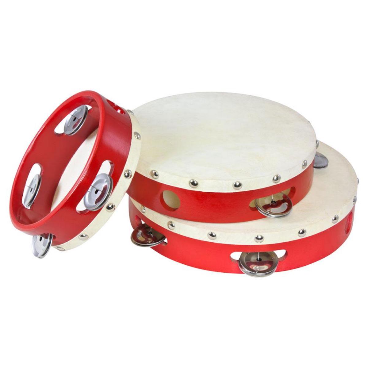 Percussion Plus Tambourine Wood Shells - 6", 8” and 9” pack
