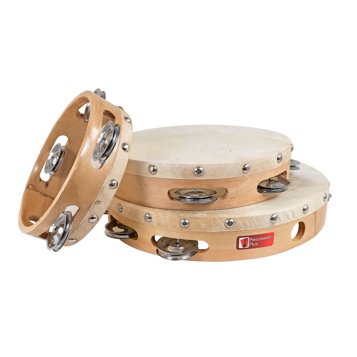 Percussion Plus Wood Shell Tambourines – 3 Pack