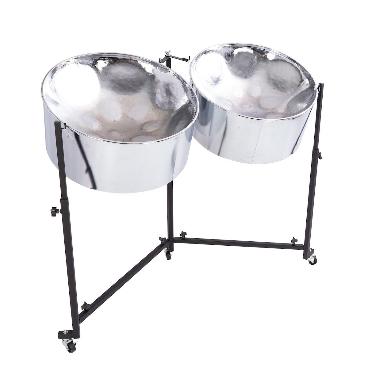 Percussion Plus Import Series Double Guitar Steel Pans in chrome finish